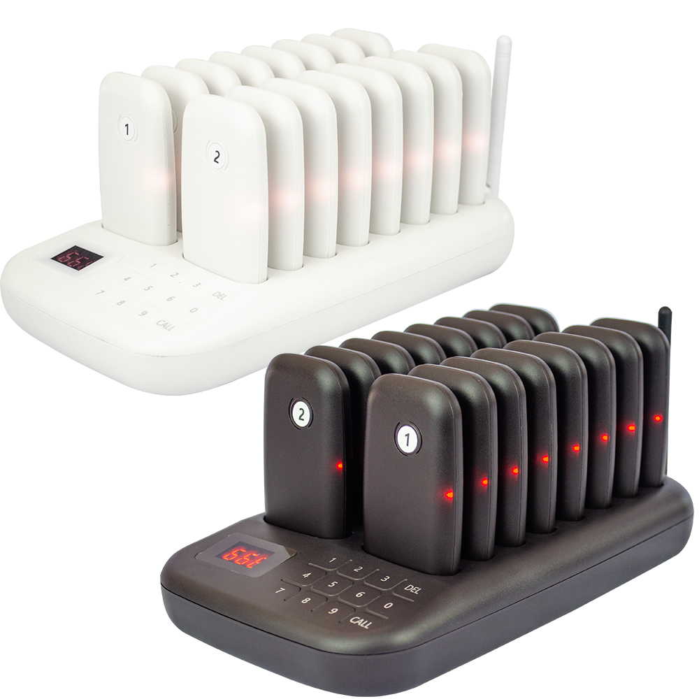 CATEL CTP303 Restaurant Pager with 16 Pagers 1 Keyboard transmitter in Black or White Color